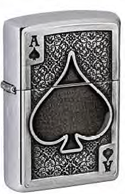 499 ZIPPO ZIPPO Ace Of Spadesпокрытием Brushed Chrome 499 ZIPPO ZIPPO Ace Of Spadesпокрытием Brushed Chrome